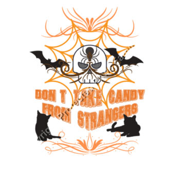Kids Unisex Classic Tee "Never Take treats from Strangers" Happy Halloween Design